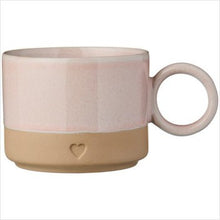 Load image into Gallery viewer, Mug with heart motif - light pink edge