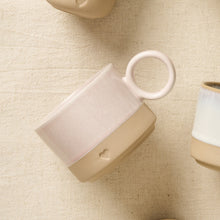Load image into Gallery viewer, Mug with heart motif - light blue edge