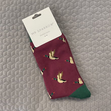Load image into Gallery viewer, Flying ducks socks - oxblood