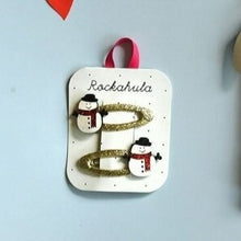 Load image into Gallery viewer, Snowman glitter clips