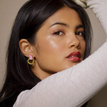 Load image into Gallery viewer, Around brass stud earrings - various colours