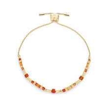 Load image into Gallery viewer, Chiara gold & orange agate gemstone bracelet