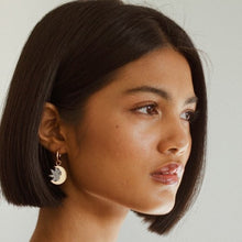 Load image into Gallery viewer, Daydream sun & moon hoop earrings - merlot red & gold