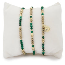Load image into Gallery viewer, Emerald 3 layer bracelet stack