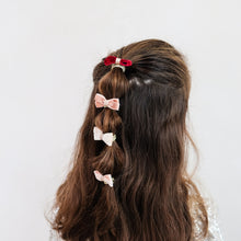 Load image into Gallery viewer, Glitter velvet bow hair ties