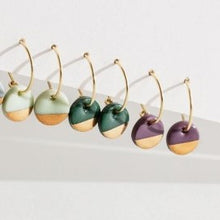 Load image into Gallery viewer, Gold dipped earrings - claret