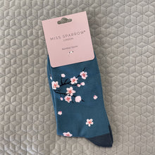 Load image into Gallery viewer, Blossom tree socks - blue