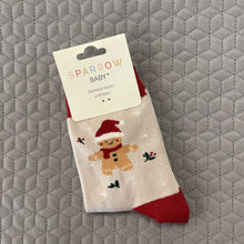 Load image into Gallery viewer, Baby Christmas gingerbread socks - silver