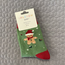 Load image into Gallery viewer, Baby Christmas gingerbread socks - silver