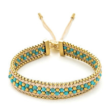 Load image into Gallery viewer, Isla turquoise gold braided bracelet