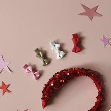 Load image into Gallery viewer, Festive mini bow clips