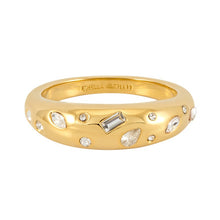 Load image into Gallery viewer, White cubic zirconia domed ring