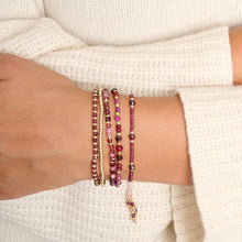 Load image into Gallery viewer, Laria gold & garnet gemstone bead bracelet