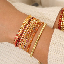 Load image into Gallery viewer, Marisol gold & orange agate gemstone bracelet