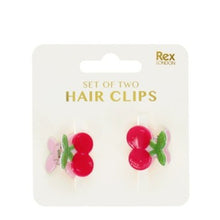Load image into Gallery viewer, Mini hair claw clips - cherries - set of 2
