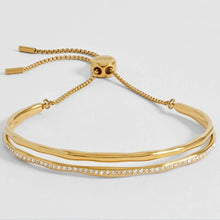 Load image into Gallery viewer, Molten cubic zirconia pave bangle - gold