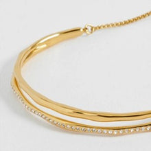 Load image into Gallery viewer, Molten cubic zirconia pave bangle - gold