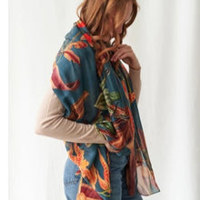 Load image into Gallery viewer, Orchid wool scarf - teal