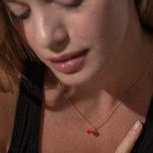 Load image into Gallery viewer, Heart enamel earrings - ruby