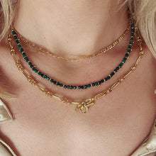 Load image into Gallery viewer, Salus malachite gemstone gold necklace