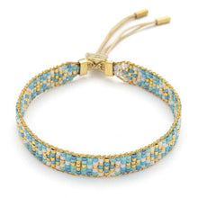 Load image into Gallery viewer, Saskia aqua & gold friendship bracelet