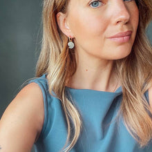 Load image into Gallery viewer, Shell hoop earrings - pearly mint - gold