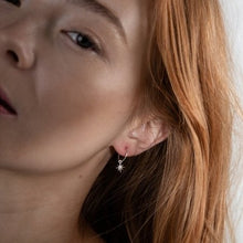 Load image into Gallery viewer, Starlight hoop stud earrings - silver