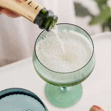 Load image into Gallery viewer, Twist champagne coupes - set of 2 - blue/green