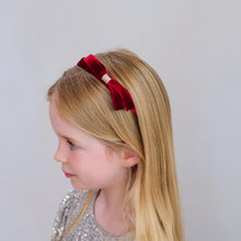 Load image into Gallery viewer, Violet bow headband - burgundy