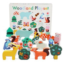 Load image into Gallery viewer, Wooden toy animal playset - woodland