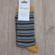Load image into Gallery viewer, Michele bamboo striped socks - mustard yellow