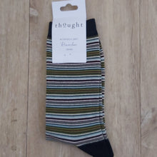 Load image into Gallery viewer, Michele bamboo striped socks - mustard yellow