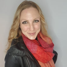 Load image into Gallery viewer, Sunset scarf - burgundy/pink/orange