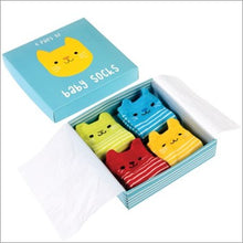 Load image into Gallery viewer, Kitten design baby sock (4 pairs)