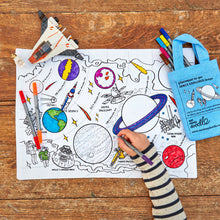 Load image into Gallery viewer, Space explorer placemat to go - colour in & learn
