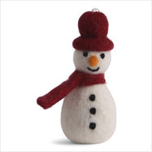 Load image into Gallery viewer, Christmas dec - snowman with scarf - red
