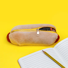 Load image into Gallery viewer, Plush hot dog shaped pencil case
