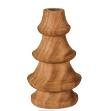 Load image into Gallery viewer, Xmas decs - wooden Xmas tree candle holder
