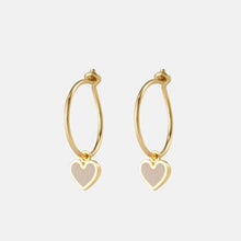 Load image into Gallery viewer, Latte eve heart huggie earrings
