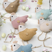 Load image into Gallery viewer, Hanging dec - Easter hens with hearts
