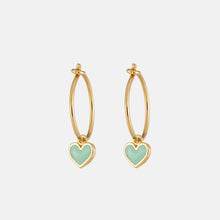 Load image into Gallery viewer, Sage eve heart huggie earrings
