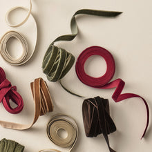 Load image into Gallery viewer, Velvet ribbon on spool - various colours

