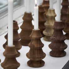 Load image into Gallery viewer, Xmas decs - wooden Xmas tree candle holder
