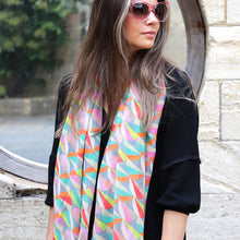 Load image into Gallery viewer, Geometric print scarf - pastel
