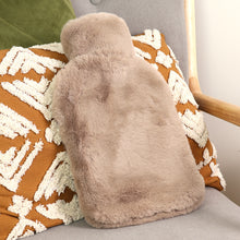 Load image into Gallery viewer, Faux fur hot water bottle - dusky pink

