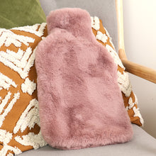 Load image into Gallery viewer, Faux fur hot water bottle - dusky pink
