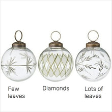 Load image into Gallery viewer, Xmas decs - clear baubles with green accents
