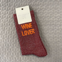 Load image into Gallery viewer, Glitter socks - wine lover
