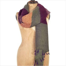 Load image into Gallery viewer, Acorn scarf - raspberry, peach, moss &amp; magenta
