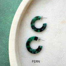 Load image into Gallery viewer, Acrylic hoop earrings - various colours
